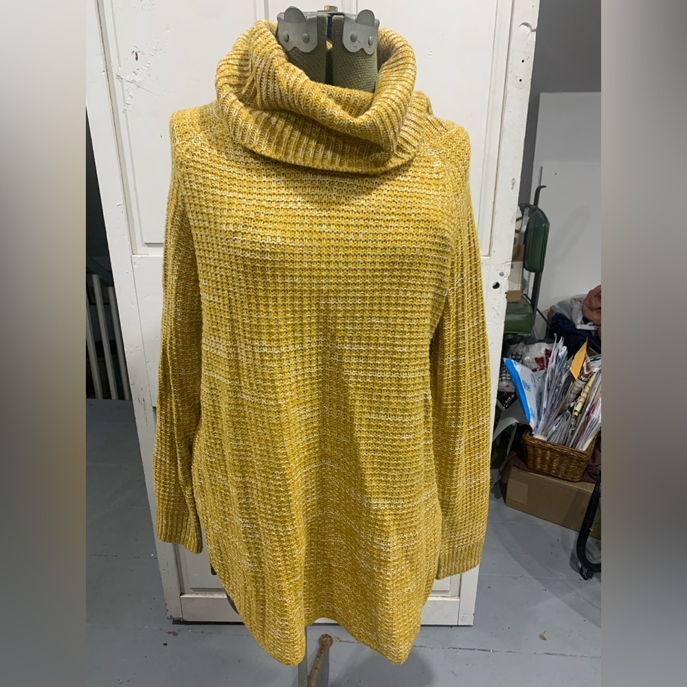 Yellow cowl neck sweater